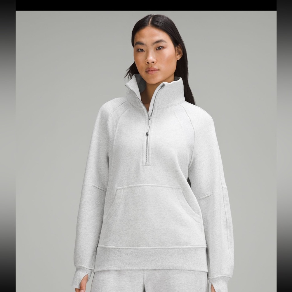 Lululemon Scuba Oversized Funnel Neck Half-Zip LONG *Heather Gray* M/L